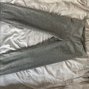 Grey striped workout leggings
